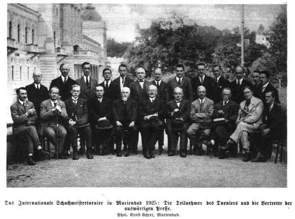 Die Teilnehmer des Meisterturniers in Marienbad 1925
