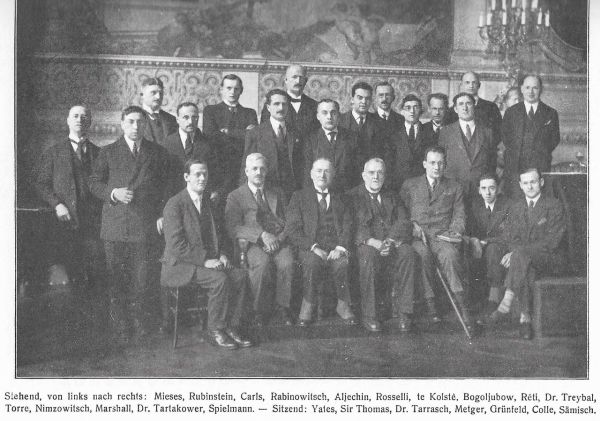 Die Teilnehmer des Internationales Schachmeisterturnier in Baden-Baden, 1925